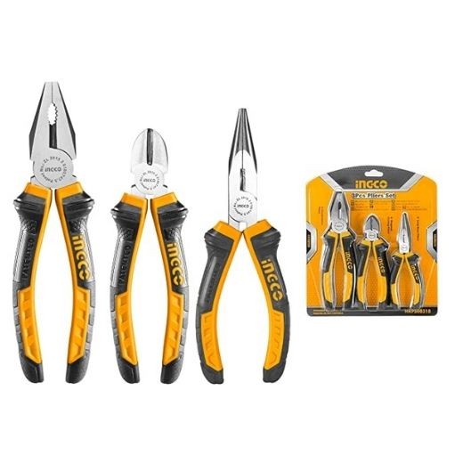 3Pcs Pliers Set Brand INGCO – HKPS08318 (3Pcs প্লায়ার্স সেট ব্র্যান্ড INGCO – HKPS08318)