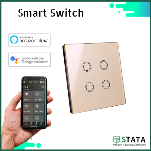 STATA 4gang Smart Switch Ivory Gold(STATA 4gang স্মার্ট সুইচ আইভরি গোল্ড)