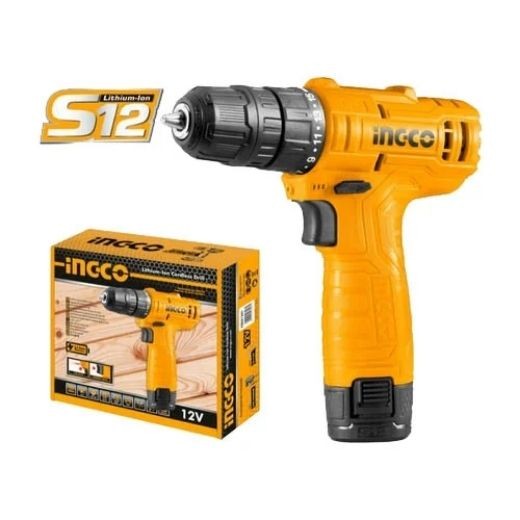 Lithium-Ion Cordless Drill 12V 10mm Brand INGCO – CD(লিথিয়াম-আয়ন কর্ডলেস ড্রিল 12V 10mm ব্র্যান্ড INGCO – CDLI12415)LI12415