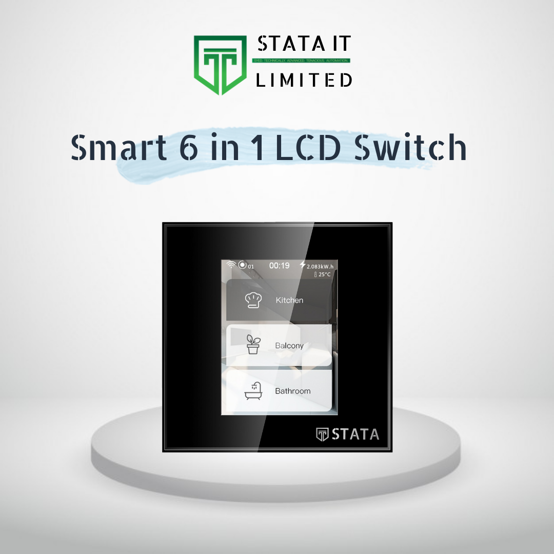 STATA 3,gang LCD Smart Switch (6 in 1)(স্ট্যাটা 3, গ্যাং এলসিডি স্মার্ট সুইচ (1 এর মধ্যে 6)