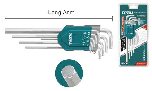 9pcs Hex Key Set Long Arm THT106191
