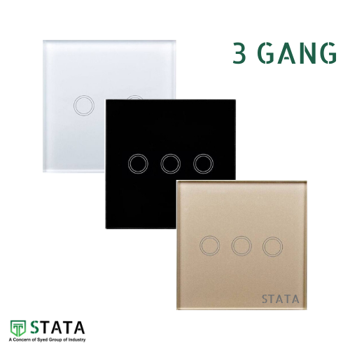 STATA smart Touch Switch 3 gang(স্ট্যাটা স্মার্ট টাচ সুইচ 3 গ্যাং)