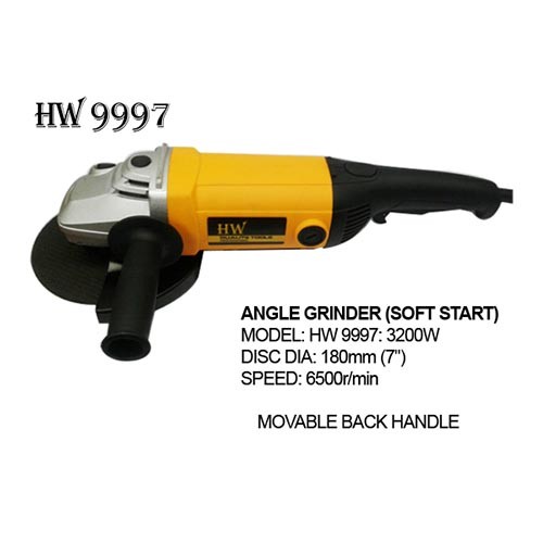 HW angle grinder soft start 180mm(7") 3200W model(HW 9997)