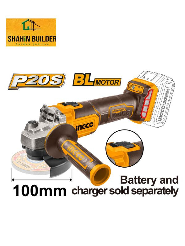 20V Li-ION Cordless Brushless Angle Grinder CAGLI201008