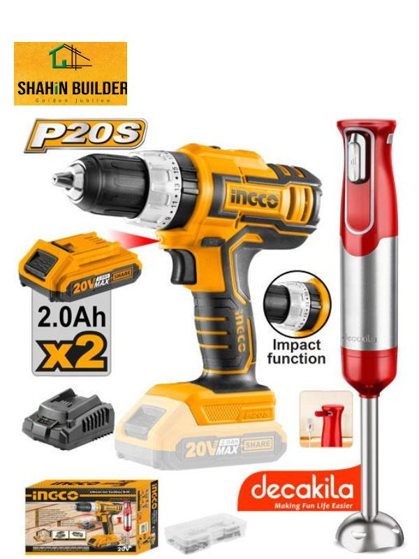 20V LI-ION Cordless Drill 2pcs Combo Kit COSLI22112